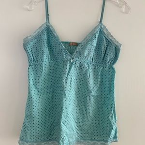 Women’s Light Blue and Brown Cami Top